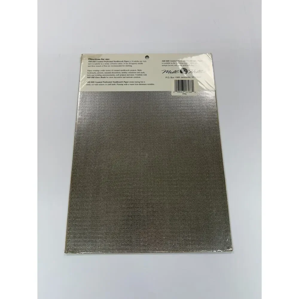 3 Packs Mill Hill Yarn Tree 14 Ct Perforated Paper Needlework 9x12 Gold Silver